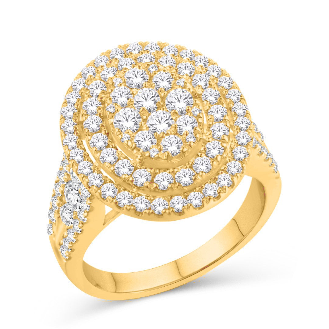 14 Karat All Yellow Gold 1.91 Carat Diamonds Oval Ladies Ring-0226958-ALY - Picasso Gold & Diamond Jewelry
