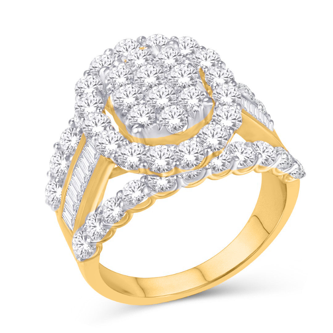 14 Karat Yellow Gold 3.04 Carat Diamonds Oval Ladies Ring-0226969-YG - Picasso Gold & Diamond Jewelry