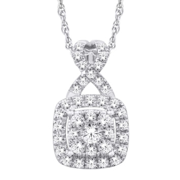 14 Karat White Gold 0.50 Carat Diamonds Cushion Pendant-0825251-WG - Picasso Gold & Diamond Jewelry