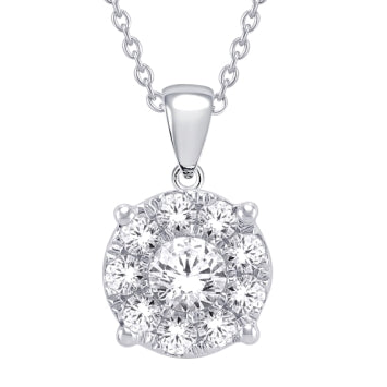 14 Karat White Gold 0.12 Carat Diamonds Round Pendant-0825252-WG - Picasso Gold & Diamond Jewelry