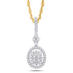 10 Karat Yellow Gold 0.50 Carat Diamonds Oval Pendant-0825395-YG - Picasso Gold & Diamond Jewelry
