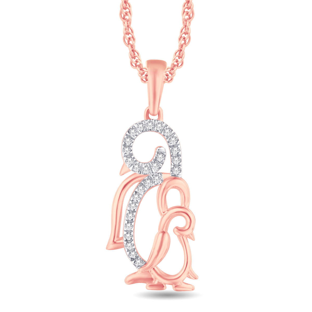 10 Karat Rose Gold 0.06 Carat Diamonds Fashion Pendant - Picasso Gold & Diamond Jewelry