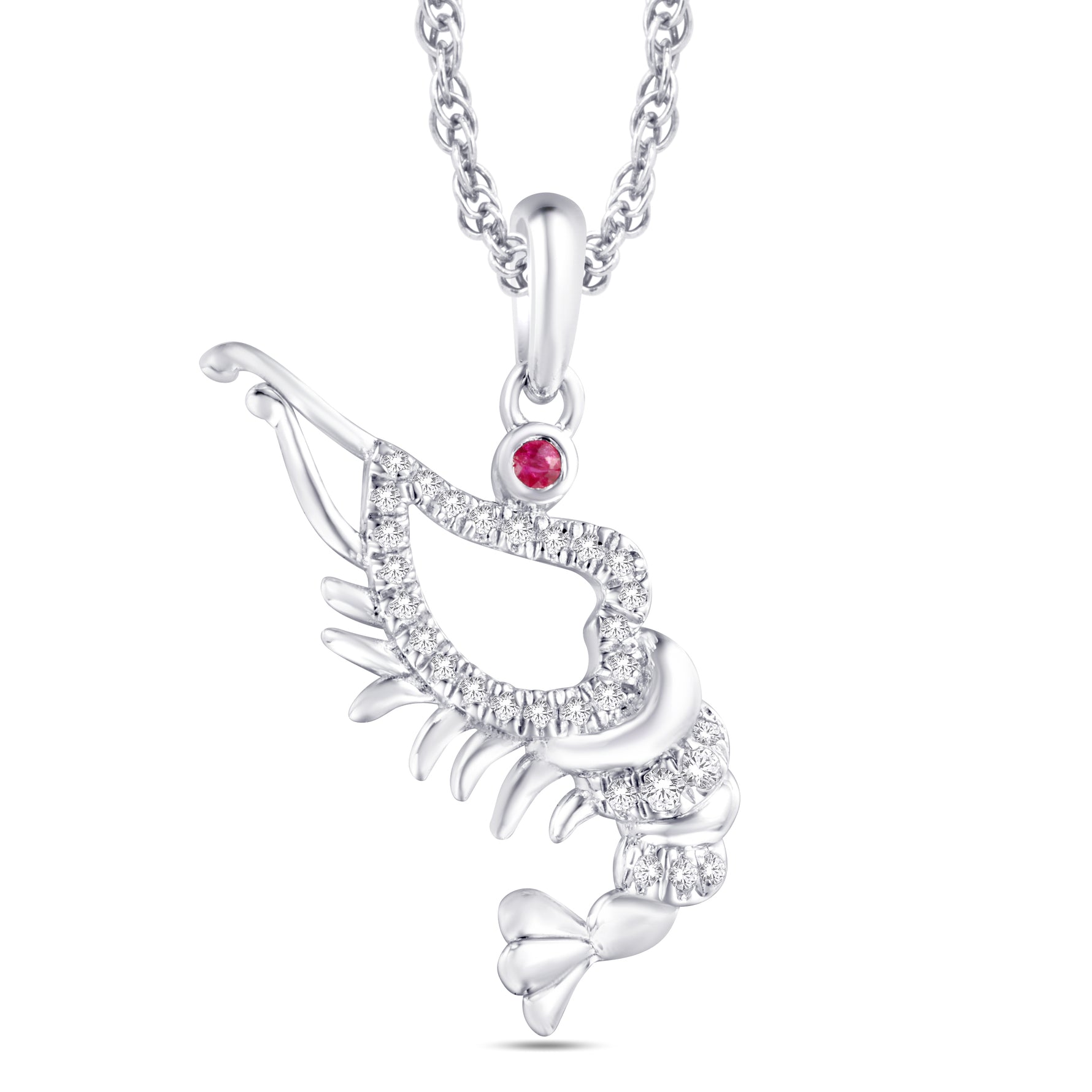 10 Karat White Gold 0.07 Carat Diamonds Shrimp Pendant-0825917-WG - Picasso Gold & Diamond Jewelry