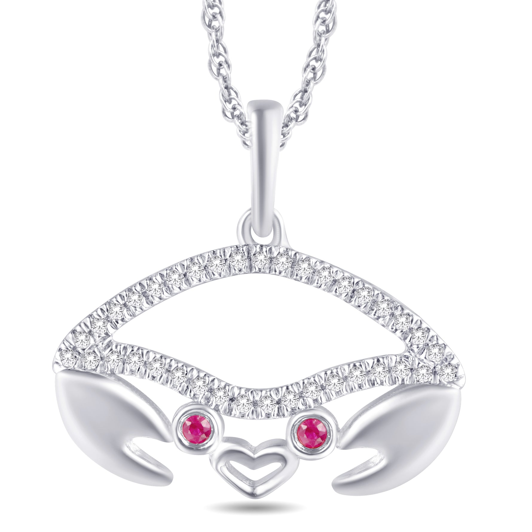 10 Karat White Gold 0.08 Carat Diamonds Crab Pendant-0825919-WG - Picasso Gold & Diamond Jewelry