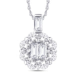 14 Karat White Gold 0.50 Carat Diamonds Flower Pendant-0825951-WG - Picasso Gold & Diamond Jewelry