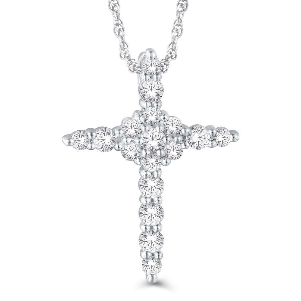 10 Karat White Gold 0.50 Carat Diamonds Latin Cross Pendant-0826970-WG - Picasso Gold & Diamond Jewelry