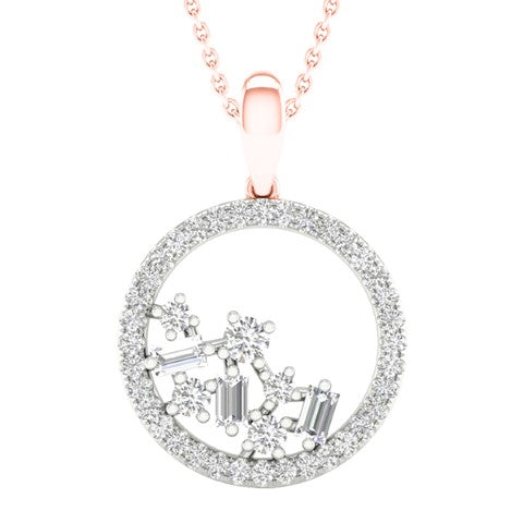 14 Karat Rose Gold 0.33 Carat Diamonds Round Pendant-0827404-RG - Picasso Gold & Diamond Jewelry