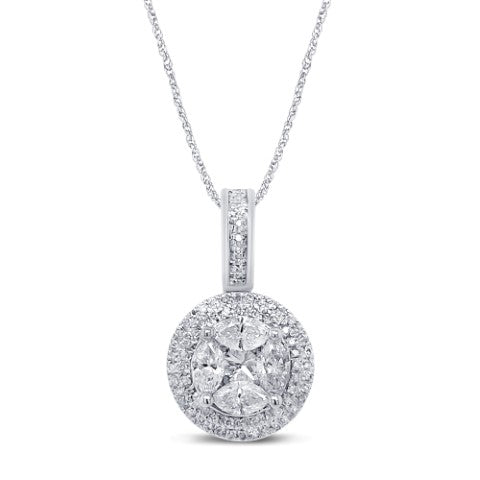 10 Karat White Gold 0.90 Carat Diamonds Round Aleena Pendant-0829261-WG - Picasso Gold & Diamond Jewelry