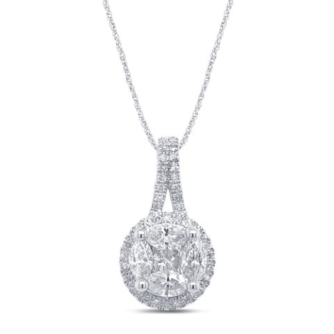 10 Karat White Gold 0.88 Carat Diamonds Round Aleena Pendant-0829264-WG - Picasso Gold & Diamond Jewelry