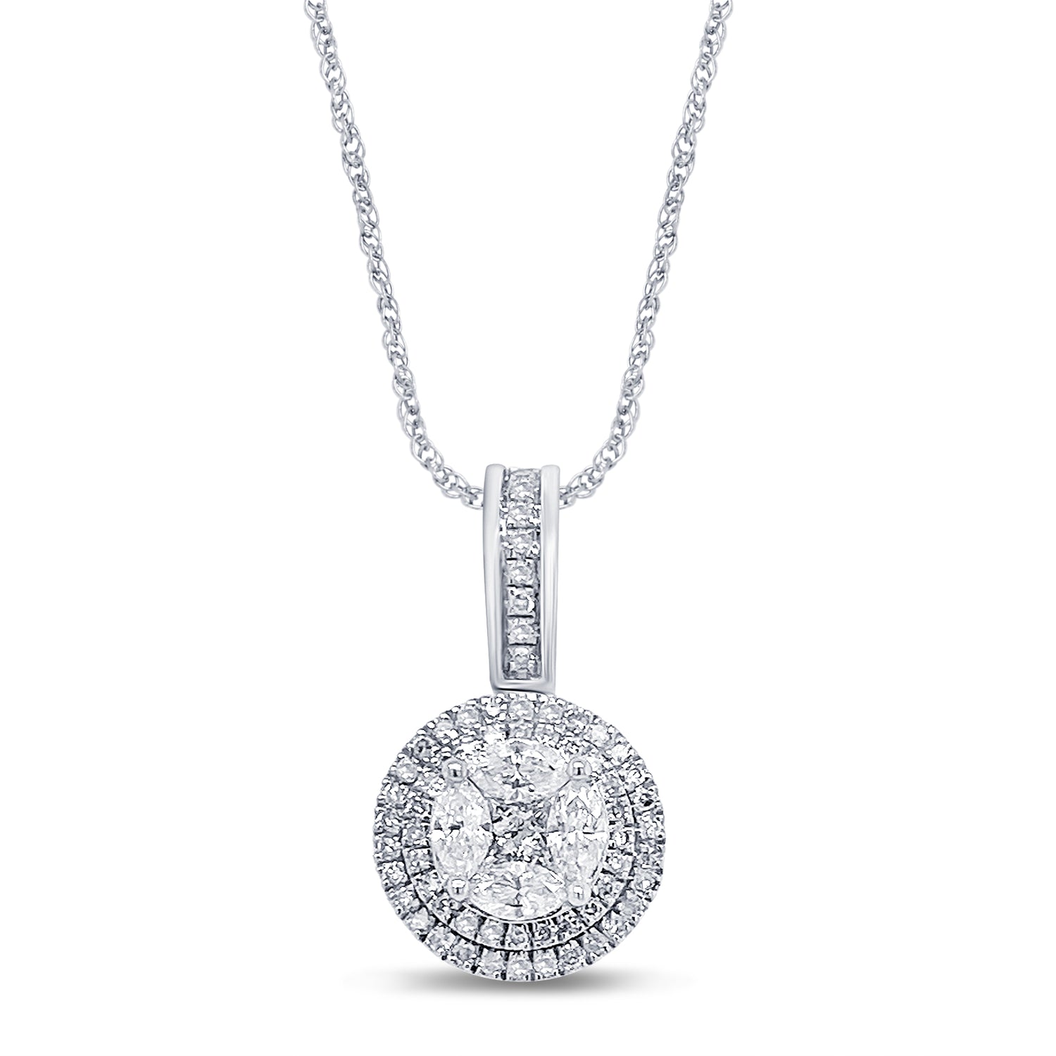 10 Karat White Gold 0.50 Carat Diamonds Round Aleena Pendant-0829267-WG - Picasso Gold & Diamond Jewelry