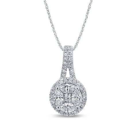 10 Karat White Gold 0.50 Carat Diamonds Round Aleena Pendant-0829273-WG - Picasso Gold & Diamond Jewelry