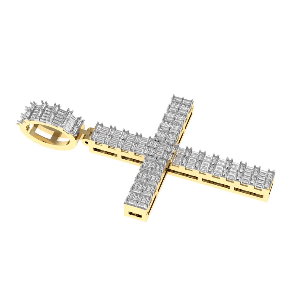 10 Karat Yellow Gold 1.30 Carat Diamonds Latin Cross Pendant-0830015-YG - Picasso Gold & Diamond Jewelry