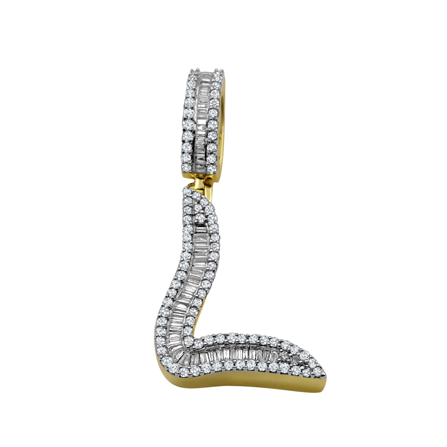 10 Karat Yellow Gold 0.76 Carat Diamonds Initial (L) Pendant-0830054-YG - Picasso Gold & Diamond Jewelry