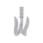 10 Karat White Gold 1.11 Carat Diamonds Initial (W) Pendant-0830061-WG - Picasso Gold & Diamond Jewelry