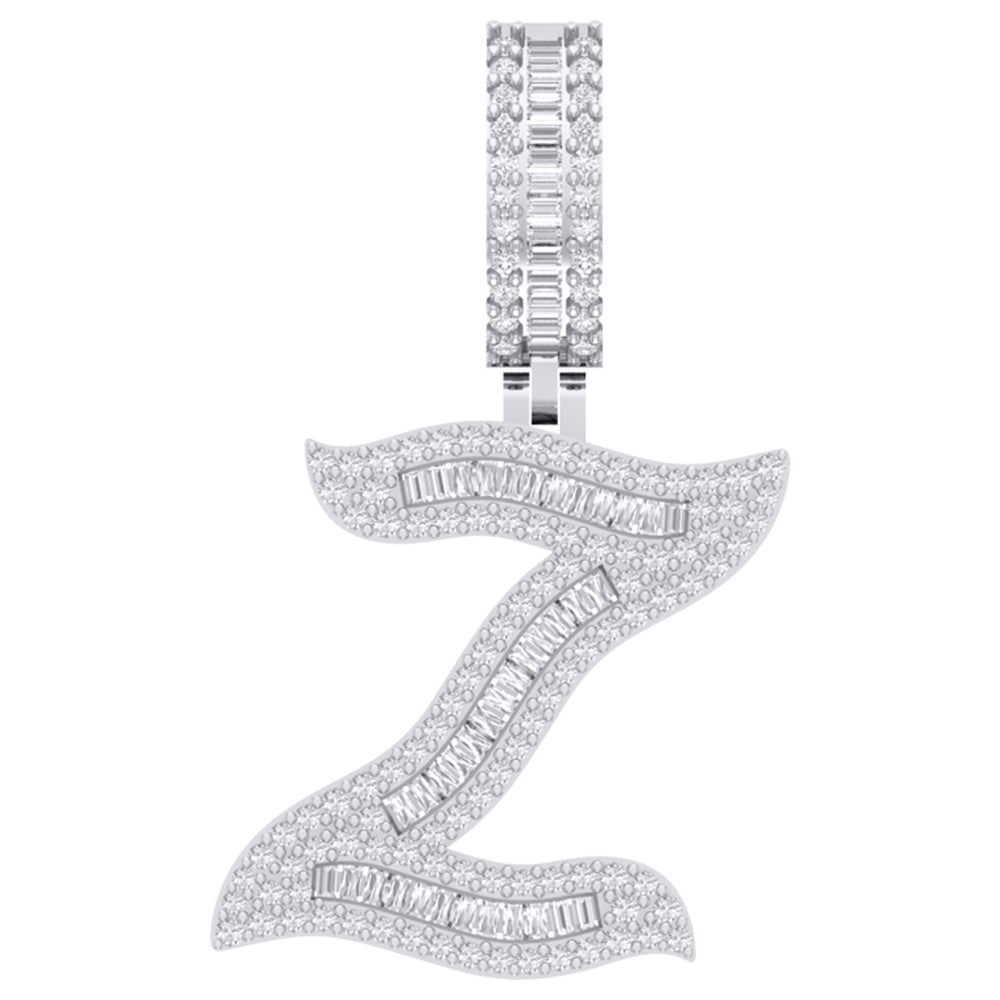 10 Karat White Gold 1.00 Carat Diamonds Initial (Z) Pendant-0830062-WG - Picasso Gold & Diamond Jewelry