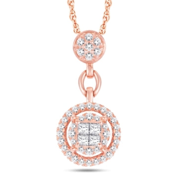 14 Karat Rose Gold 0.30 Carat Diamonds Round Pendant (Set)-0832136-RG - Picasso Gold & Diamond Jewelry