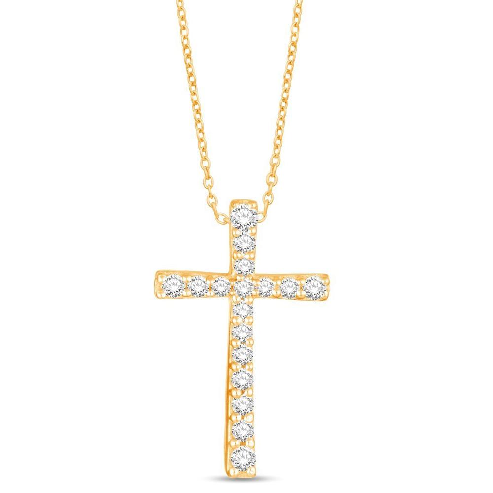 10 Karat Yellow Gold 0.15 Carat Diamonds Latin Cross Pendant-0832153-YG - Picasso Gold & Diamond Jewelry