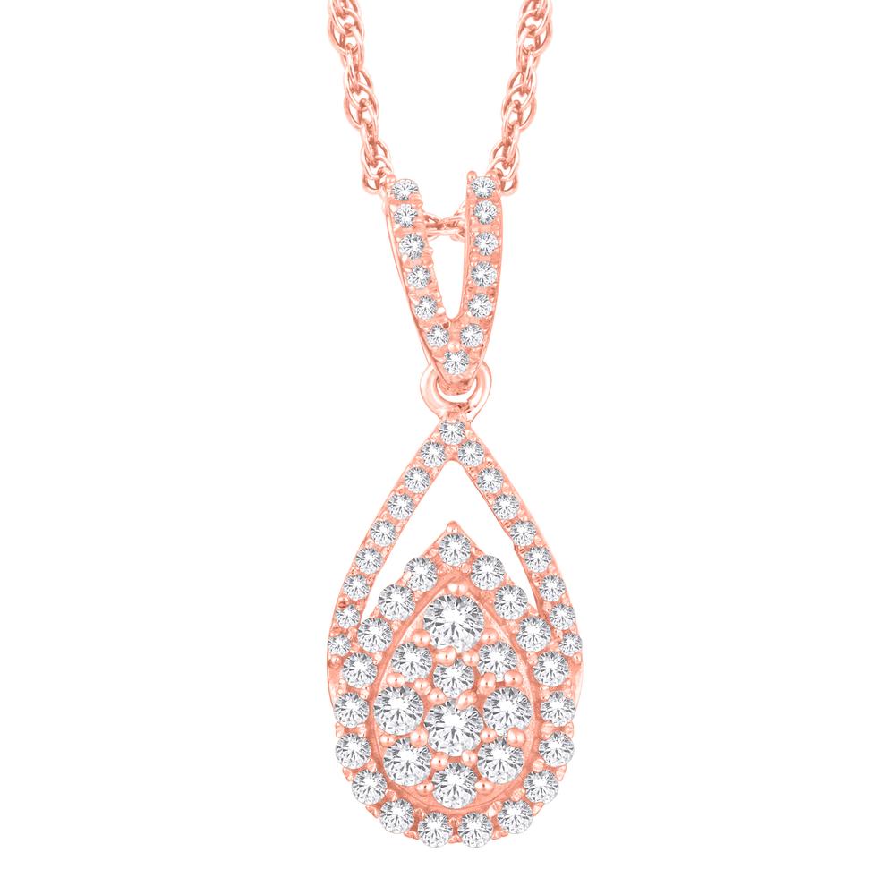 14 Karat All Rose Gold 0.45 Carat Diamonds Pear Pendant-0832162-ALR - Picasso Gold & Diamond Jewelry