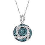 14 Karat White Gold 0.58 Carat Diamonds (0.41 Blu) Round Pendant-0832244-WG - Picasso Gold & Diamond Jewelry