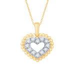 10 Karat Two-Tone (Yellow and White) Gold 0.44 Carat Diamonds Heart Pendant-0832283-YW - Picasso Gold & Diamond Jewelry