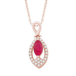 14 Karat Rose Gold 0.57 Carat Diamonds Marquise Pendant With Chain-0832828-RG - Picasso Gold & Diamond Jewelry