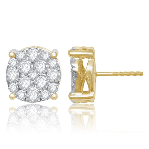 10KT 1.98-2.16CT D- EARRINGS "SUPER FLOWER" - Picasso Gold & Diamond Jewelry