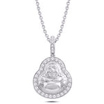 14 Karat White Gold 0.75 Carat Diamonds Laughing Buddha HipHop Pendant-1025130-WG - Picasso Gold & Diamond Jewelry