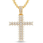 14 Karat All Yellow Gold 1.33 Carat Diamonds Latin Cross HipHop Pendant - Picasso Gold & Diamond Jewelry