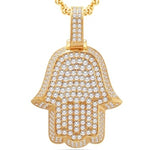 14 Karat Yellow Gold 3.50 Carat Diamonds Hamsa HipHop Pendant-1025203-YG - Picasso Gold & Diamond Jewelry