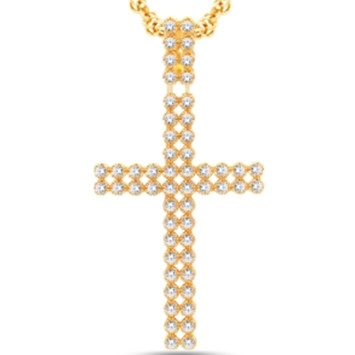 14 Karat All Yellow Gold 3.55 Carat Diamonds Latin Cross HipHop Pendant-1025231-ALY - Picasso Gold & Diamond Jewelry