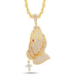 14 Karat Yellow Gold 2.10 Carat Diamonds Praying hands HipHop Pendant-1025234-YG - Picasso Gold & Diamond Jewelry