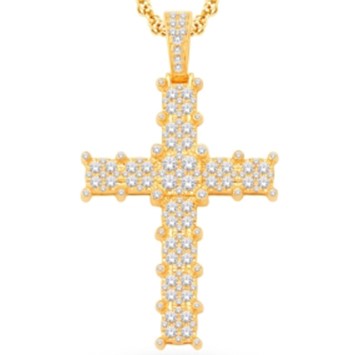 14 Karat All Yellow Gold 2.50 Carat Diamonds Latin Cross HipHop Pendant-1025294-ALY - Picasso Gold & Diamond Jewelry