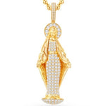 14 Karat All Yellow Gold 4.50 Carat Diamonds Virgin Mary HipHop Pendant-1025357-ALY - Picasso Gold & Diamond Jewelry