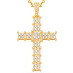 14 Karat All Yellow Gold 4.00 Carat Diamonds Latin Cross HipHop Pendant-1025396-ALY - Picasso Gold & Diamond Jewelry