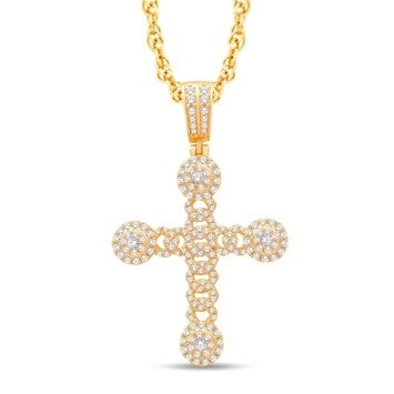 14 Karat Yellow Gold 1.33 Carat Diamonds Latin Cross HipHop Pendant-1025409-YG - Picasso Gold & Diamond Jewelry