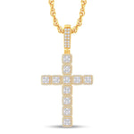 14 Karat Two-Tone (Yellow and White) Gold 1.61 Carat Diamonds Latin Cross HipHop Pendant-1026301-YW - Picasso Gold & Diamond Jewelry