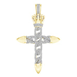 10 Karat Yellow Gold 0.55 Carat Diamonds Latin Cross HipHop Pendant-1027066-YG - Picasso Gold & Diamond Jewelry