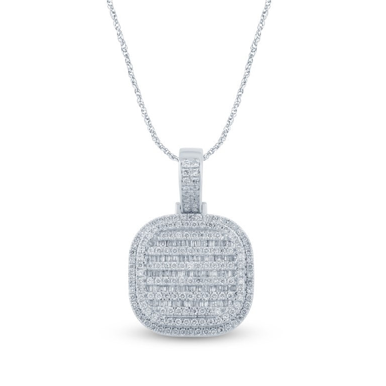 10 Karat White Gold 3.50 Carat Diamonds Cushion HipHop Pendant-1029520-WG - Picasso Gold & Diamond Jewelry