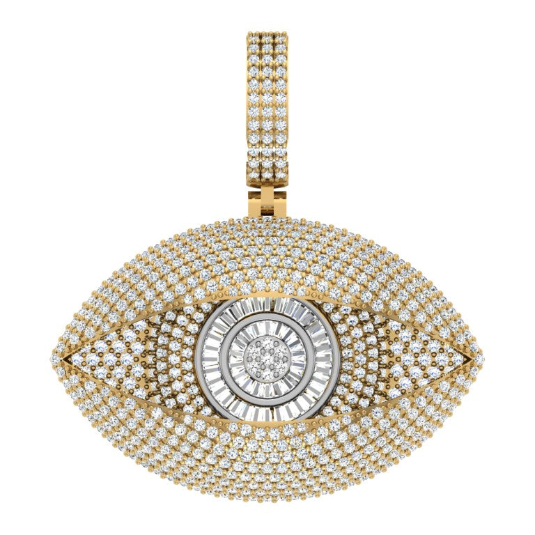 10 Karat Yellow Gold 3.18 Carat Diamonds Eye HipHop Pendant-1030006-YG - Picasso Gold & Diamond Jewelry