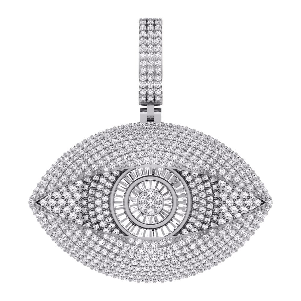 14 Karat White Gold 3.12 Carat Diamonds Evil Eye HipHop Pendant Charm-1030019-WG - Picasso Gold & Diamond Jewelry