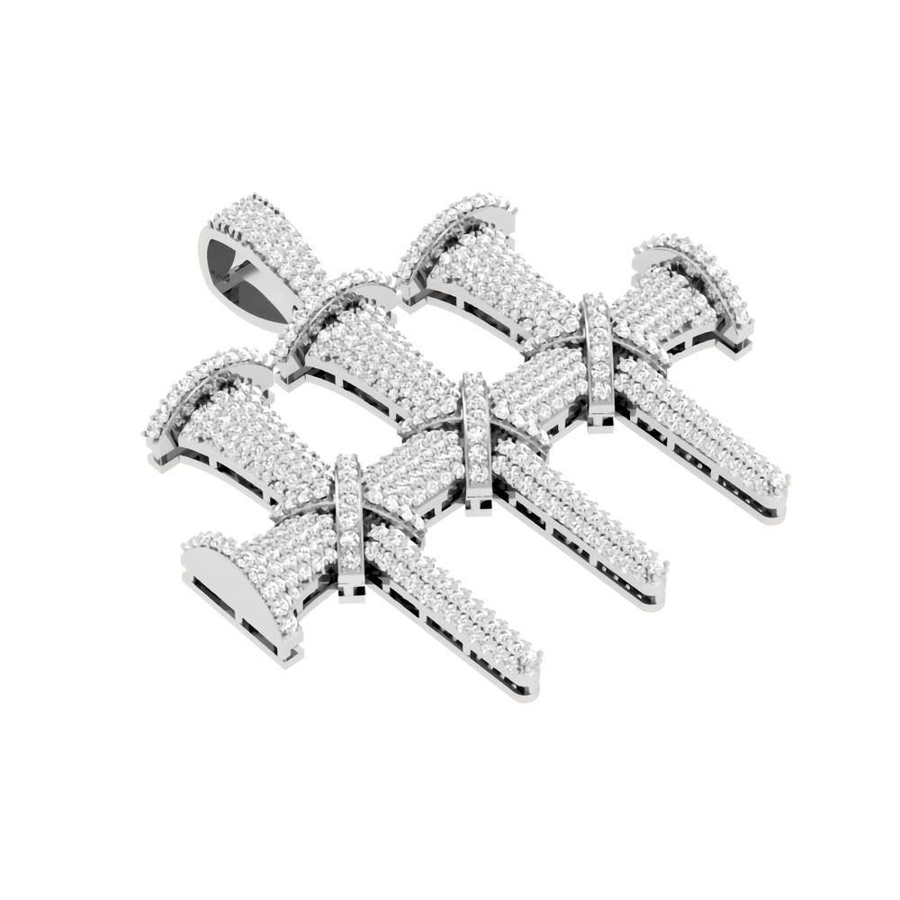 10 Karat White Gold 2.50 Carat Diamonds Latin Cross HipHop Pendant-1030038-WG - Picasso Gold & Diamond Jewelry