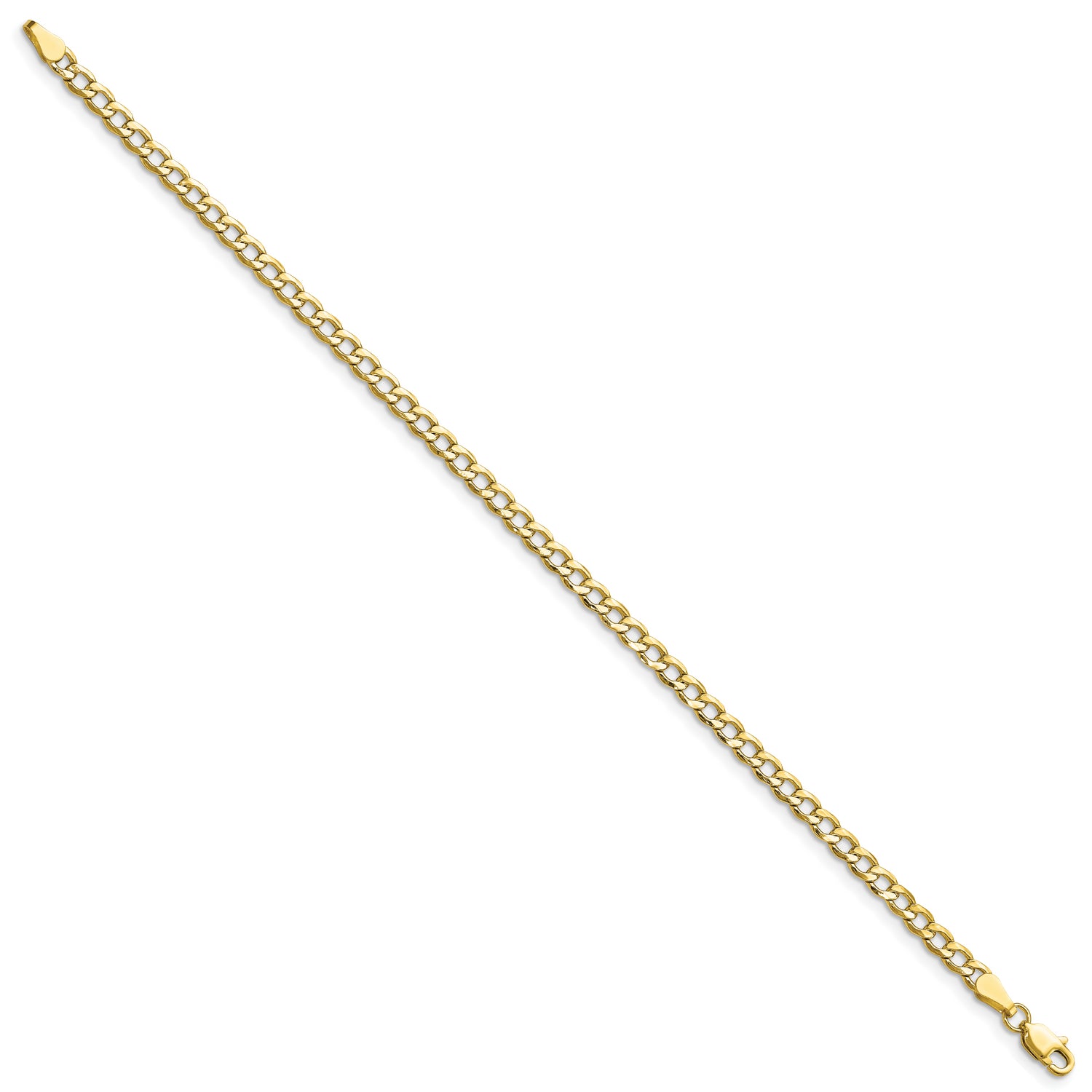 10k 3.35mm Semi-Solid Curb Link Chain