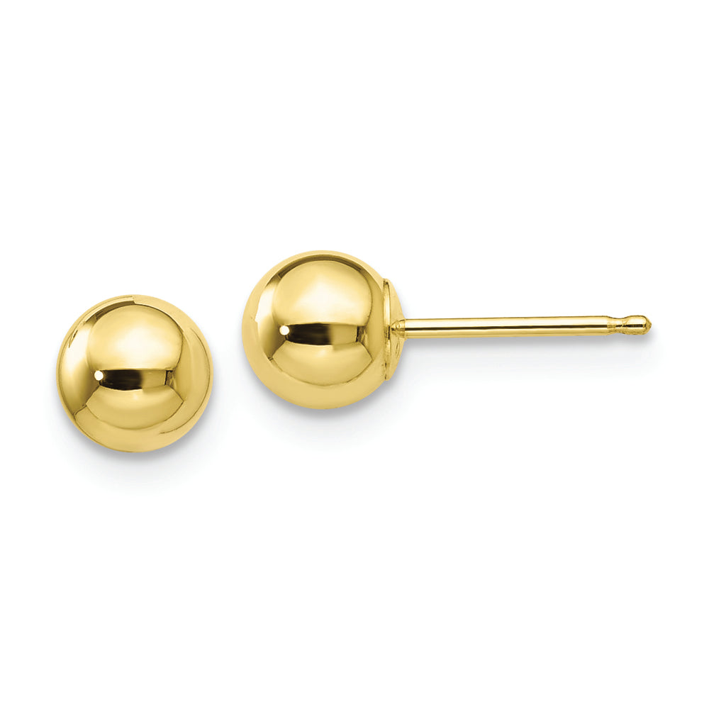 10K Yellow Gold 5mm Ball Stud Earrings – Everyday Essential Shine