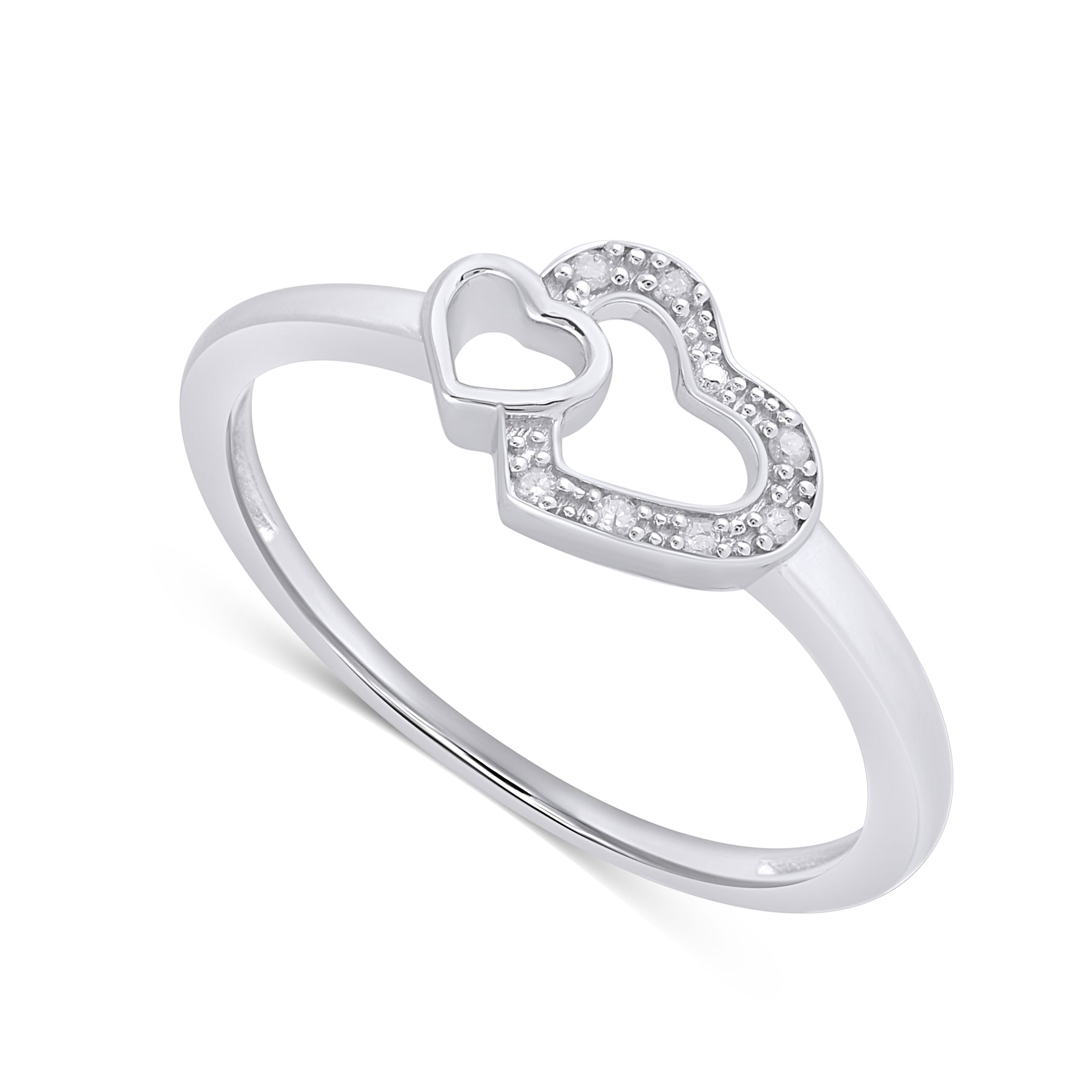 925 SS 0.03CT D-LADIES RING "HEART" - Picasso Gold & Diamond Jewelry