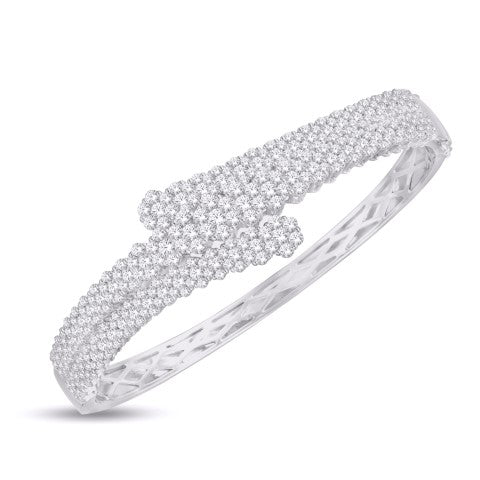 14 Karat White Gold 3.91 Carat Diamonds Fancy Bangle-1325828-WG - Picasso Gold & Diamond Jewelry