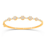 14 Karat Yellow Gold 1.03 Carat Diamonds Flower Bangle-1332156-YG - Picasso Gold & Diamond Jewelry