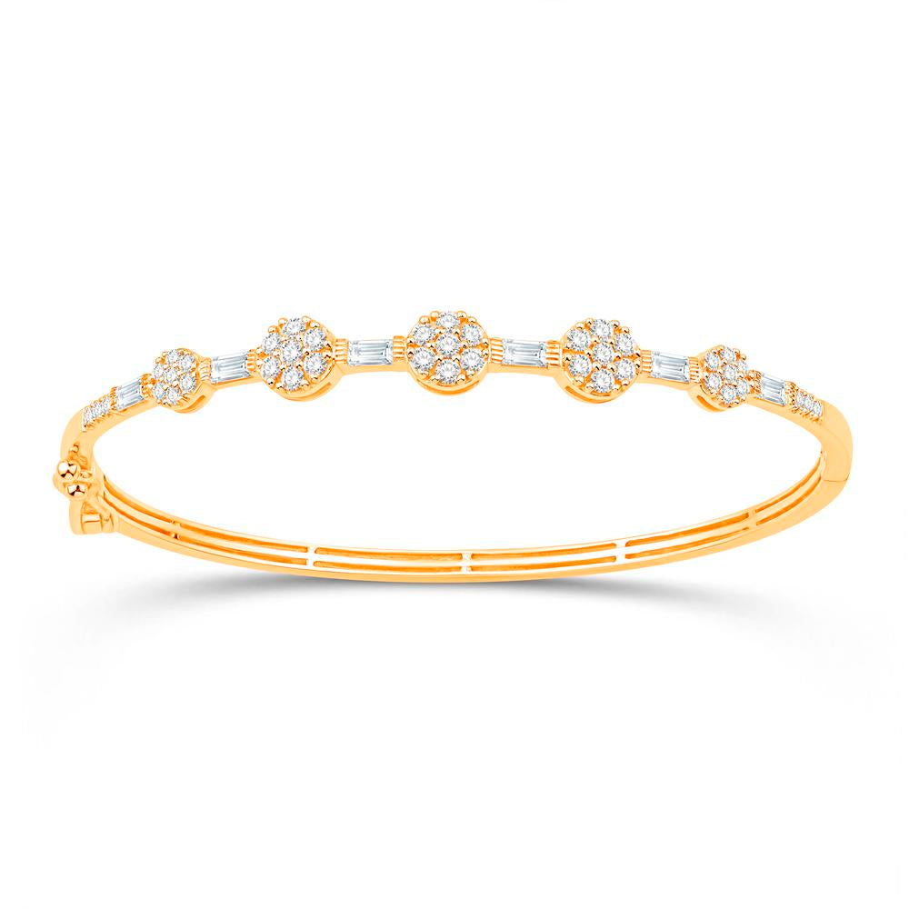 14 Karat Yellow Gold 1.03 Carat Diamonds Flower Bangle-1332156-YG - Picasso Gold & Diamond Jewelry