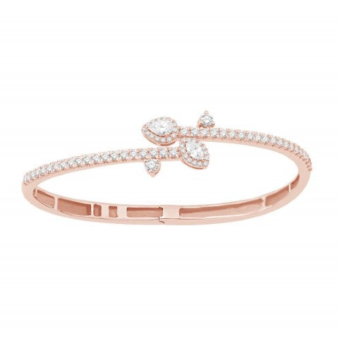 14 Karat Rose Gold 1.42 Carat Diamonds Pear Bangle-1332165-RG - Picasso Gold & Diamond Jewelry