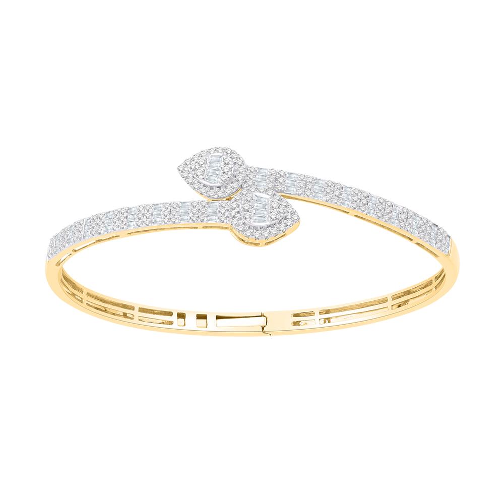 14 Karat Yellow Gold 1.54 Carat Diamonds Pear Bypass Bangle-1332171-YG - Picasso Gold & Diamond Jewelry