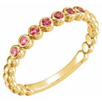 14K Yellow Natural Ruby Stackable Ring - Picasso Gold & Diamond Jewelry